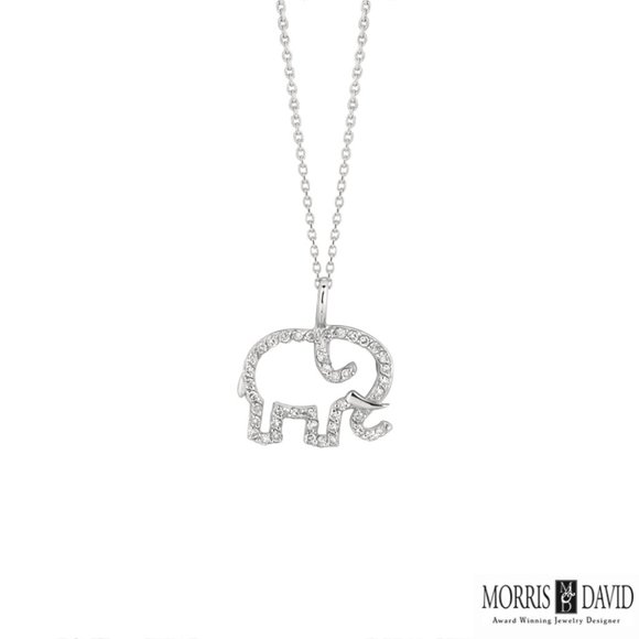 0.25 Carat Natural Diamond Elephant Necklace